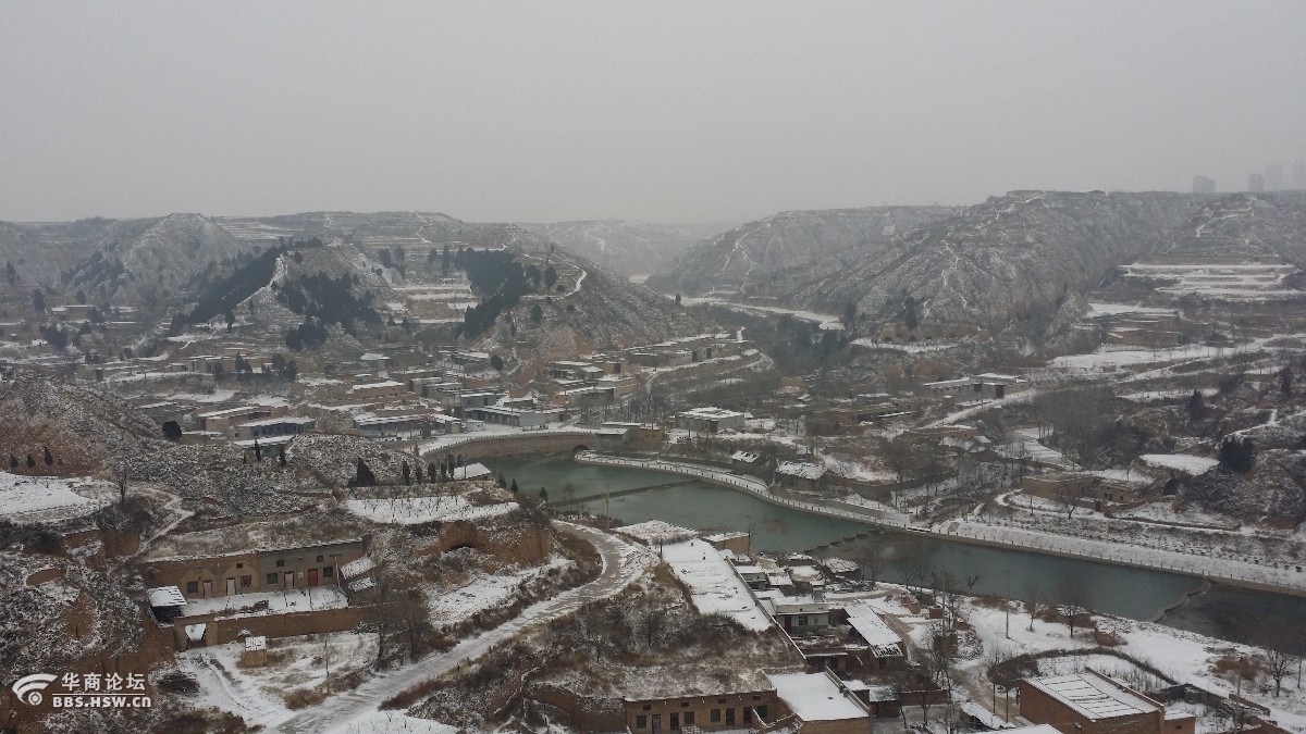 陕西省渭南市澄城县西河大桥雪景