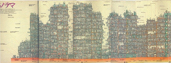 九龙寨城现存唯一的地图,由一组日本考察队于1993年绘制