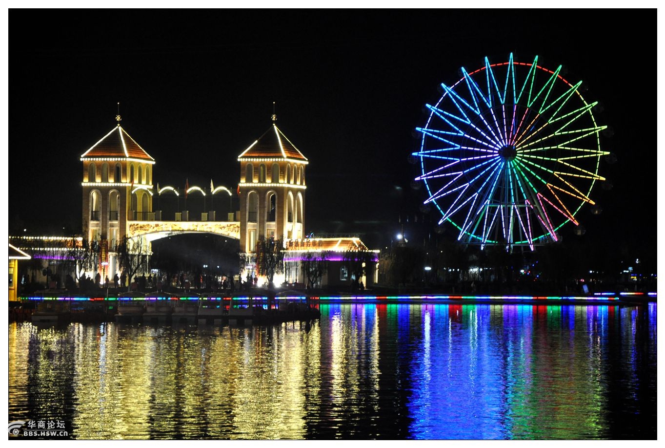 大荔同州湖夜景图片